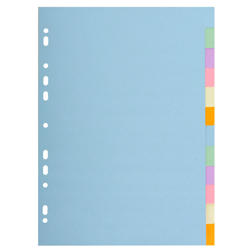 Pastelkleurige tabbladen 170 g Forever, 12 vakken - A4 | Exaclair Pastelkleurige tabbladen 170 g Forever, 12 vakken - A4 | Exaclair